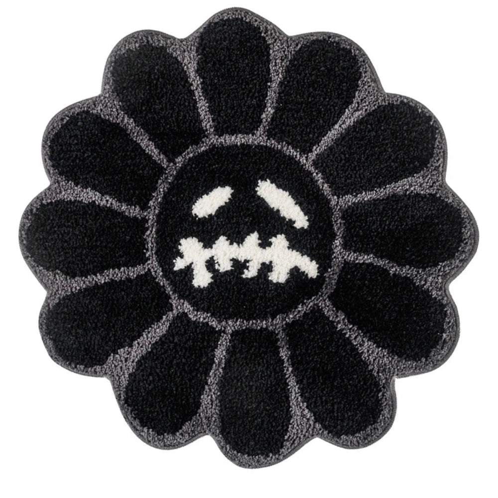 Smiling Face Tufted Flower Rug