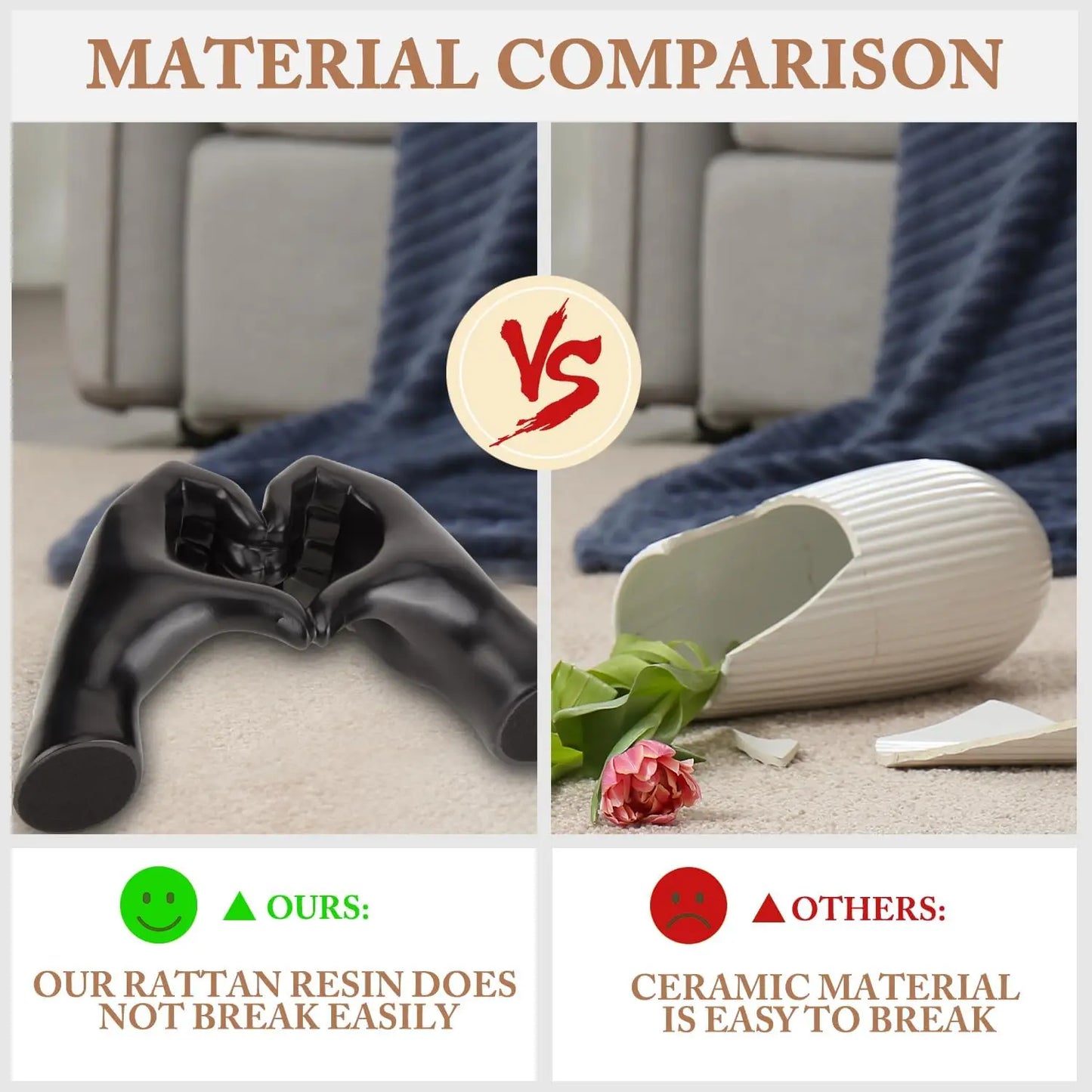 Romantic Heart Hands Sculpture for Home Decor