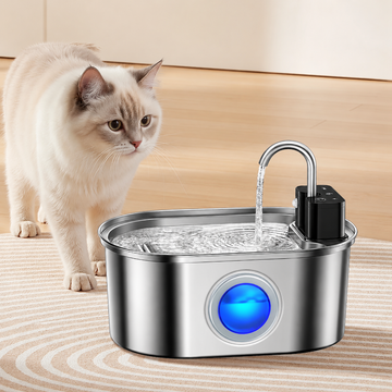 3.2L Stainless Steel Wireless Pet Water Drinking Fountain 4000mAh