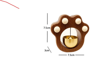 Dopamine Wooden Wind Chimes Wireless Doorbell – Walnut Copper Decorative Entrance Door Bell for Home Decor