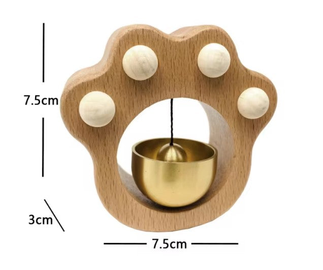 Dopamine Wooden Wind Chimes Wireless Doorbell – Walnut Copper Decorative Entrance Door Bell for Home Decor