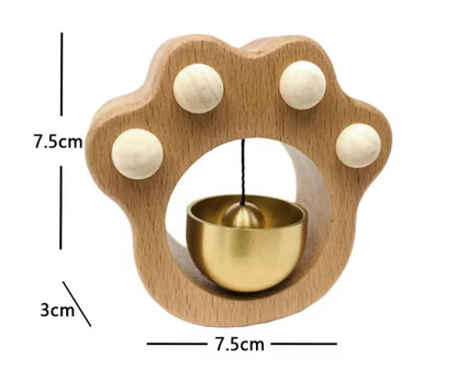Dopamine Wooden Wind Chimes Wireless Doorbell – Walnut Copper Decorative Entrance Door Bell for Home Decor