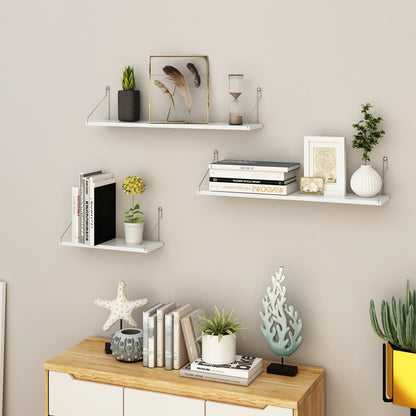 Punch-Free Wood Floating Shelf – Wall-Mounted Shelf for Kitchen, Dorm, and Living Room Storage & Decor