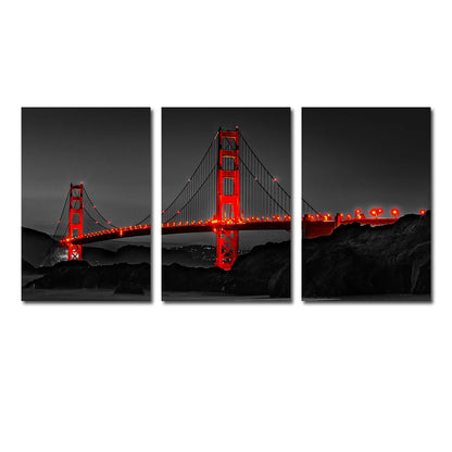 Golden Gate Bridge Night Canvas Set