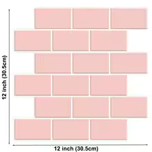 3D Brick Wall Stickers – Peel & Stick Subway Tile Wallpaper, Waterproof Vinyl Backsplash Decals (10 Sheets)