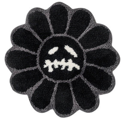 Smiling Face Tufted Flower Rug