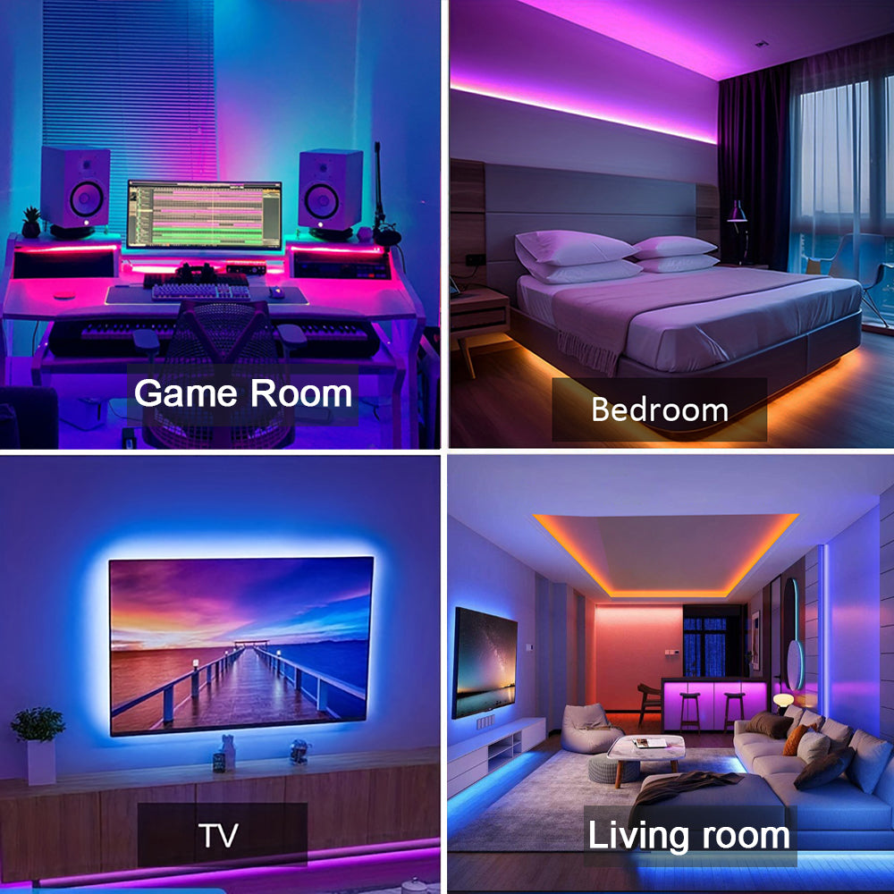 LED Strip Lights RGB App Controlled 5m 10m 20m 30m Flexible Tape Lights for Home Decoration