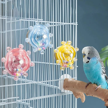 Interactive Rotating Treat Dispenser Toy for Parrots