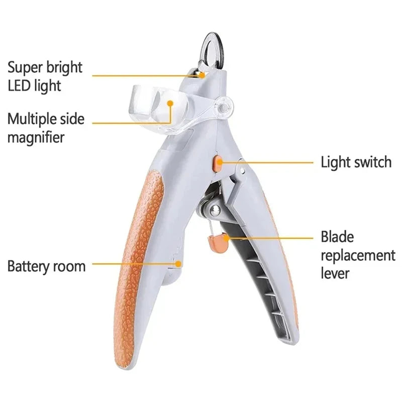 LED Light Pet Nail Clipper 5X Magnification