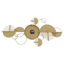 Modern Gold Metal Wall Clock – Silent Battery Operated Minimalist Decorative Clock for Living Room & Bedroom
