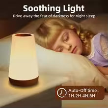 RGB Touch Night Light – 13 Color Changing LED Bedside Lamp, Dimmable, USB Rechargeable, Portable Table Lamp