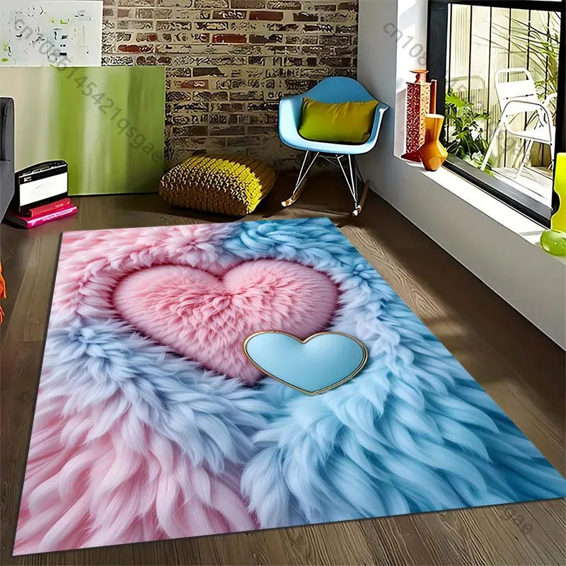 Plush Heart-Shaped Area Rug