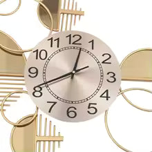 Modern Gold Metal Wall Clock – Silent Battery Operated Minimalist Decorative Clock for Living Room & Bedroom
