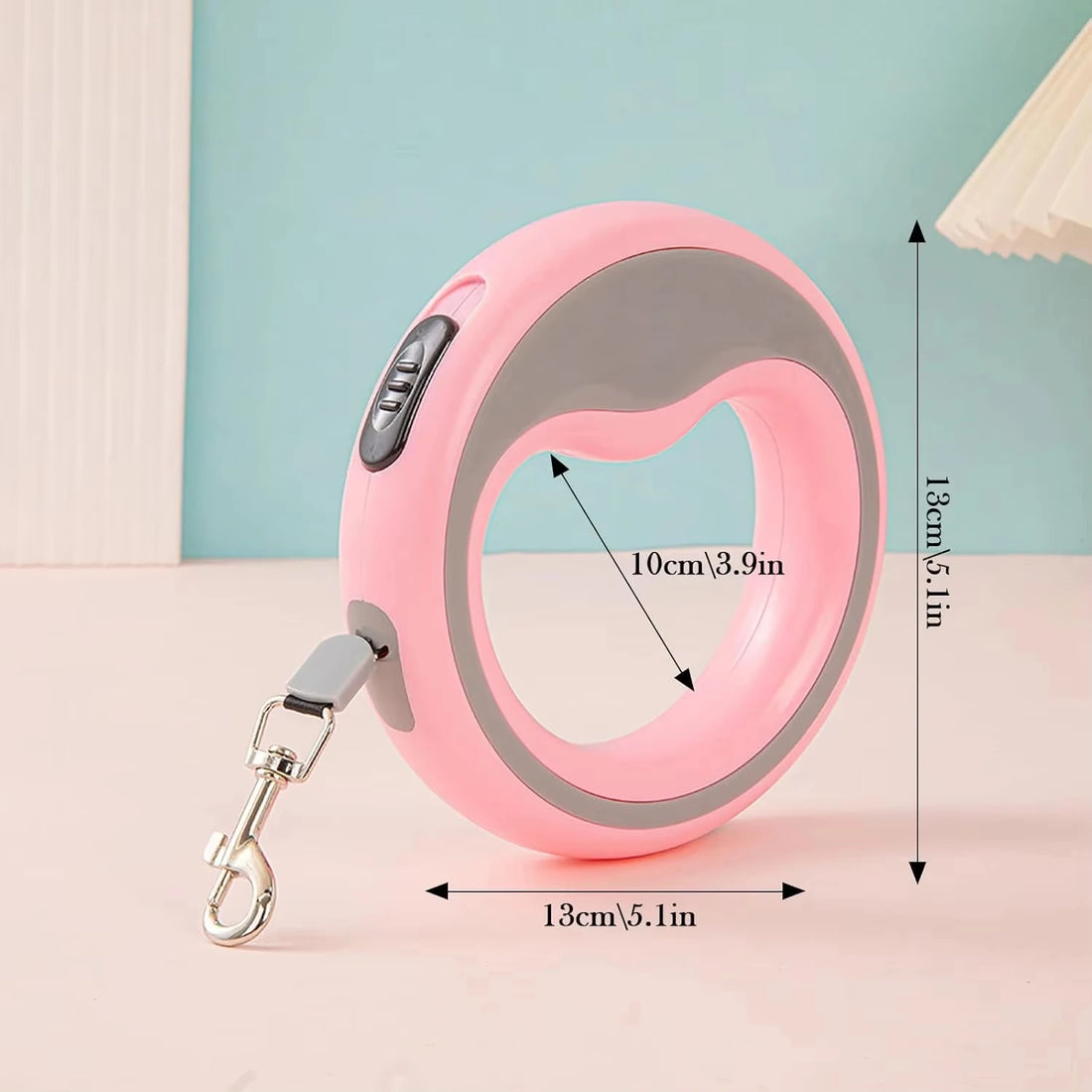 Heavy-Duty Retractable Dog Leash with One-Handed Brake & Lock