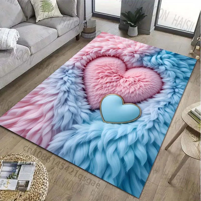 Plush Heart-Shaped Area Rug