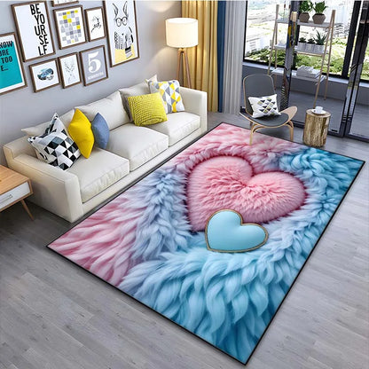 Plush Heart-Shaped Area Rug