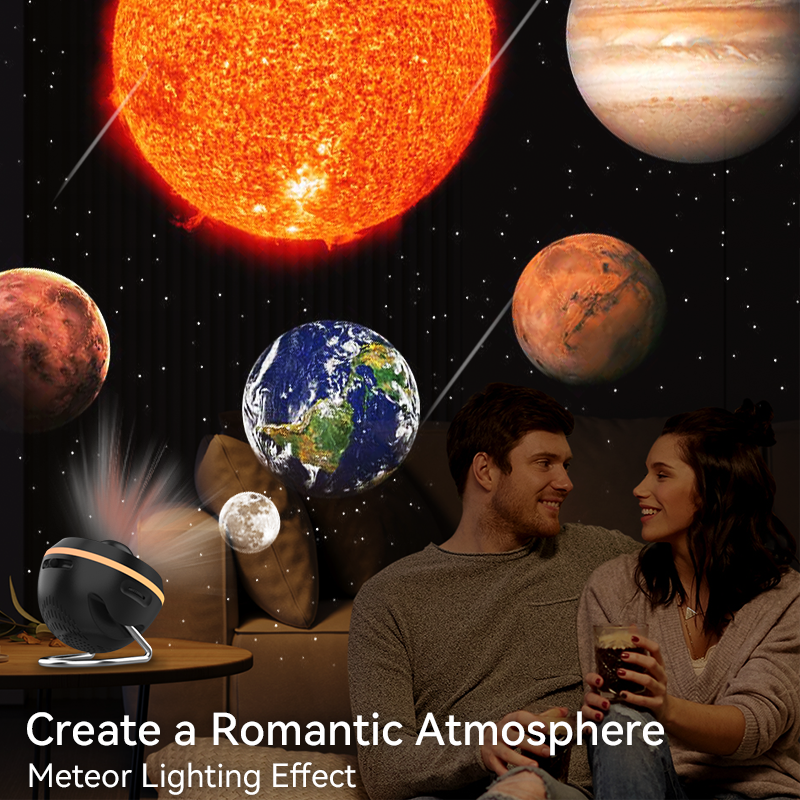 12-in-1 Galaxy Star Projector with Meteor Effects – Ultra Clear Night Light, Rotary Space Ball Planetarium Lamp for Kids & Bedroom Decor