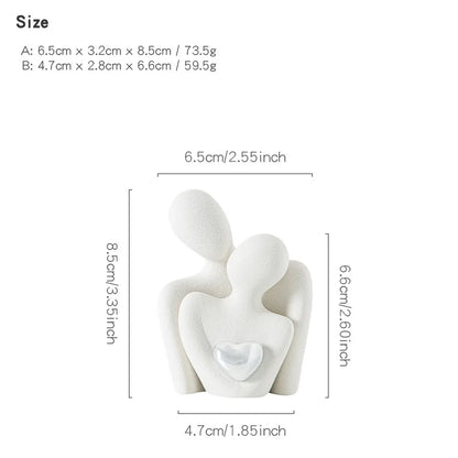 Romantic Couple Hug Figurine Decor