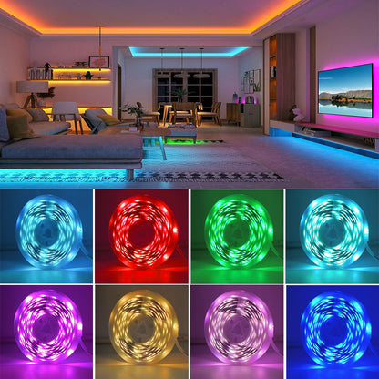 LED Strip Lights RGB App Controlled 5m 10m 20m 30m Flexible Tape Lights for Home Decoration