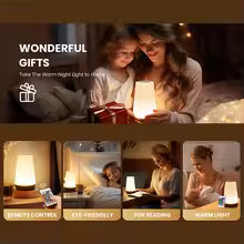 RGB Touch Night Light – 13 Color Changing LED Bedside Lamp, Dimmable, USB Rechargeable, Portable Table Lamp
