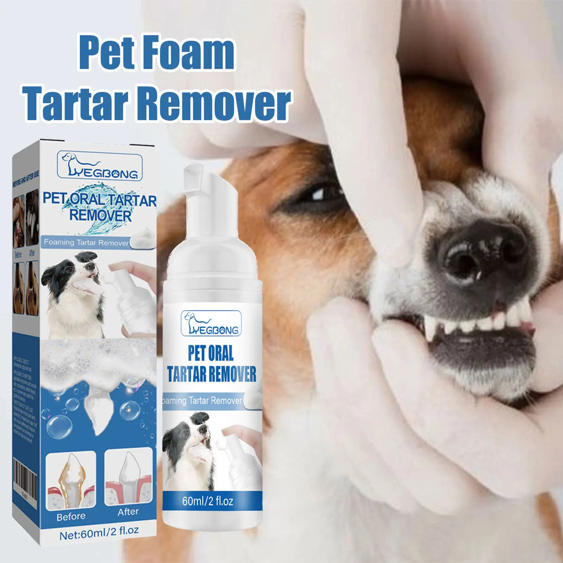 Pet Oral Tartar Remover Spray for Fresh Breath & Teeth Cleaning