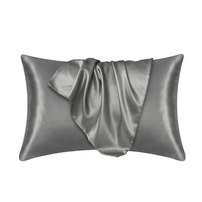 Nordic Silk Pillowcase – Luxury Satin Pillow Cover in White, Black, Grey, Khaki, Blue & Pink Bedding Decor