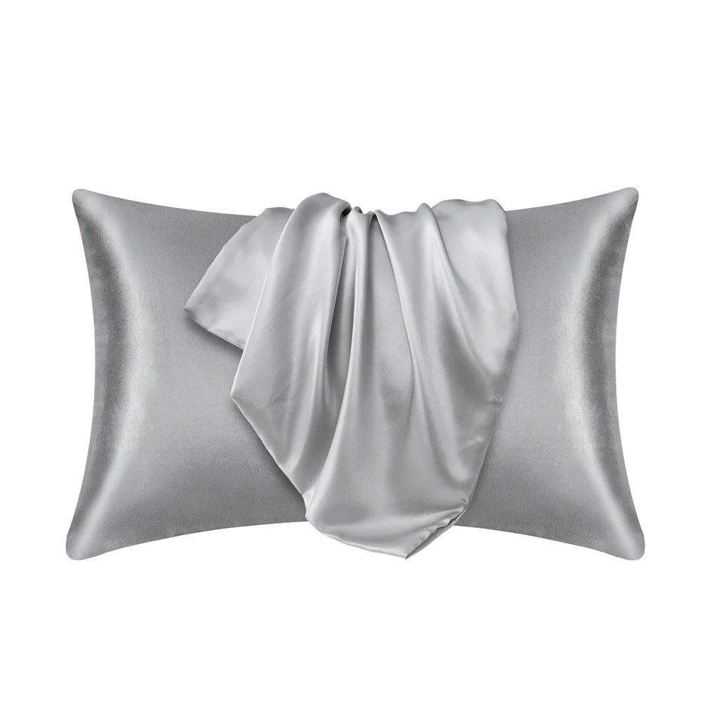 Nordic Silk Pillowcase – Luxury Satin Pillow Cover in White, Black, Grey, Khaki, Blue & Pink Bedding Decor