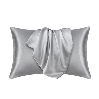 Nordic Silk Pillowcase – Luxury Satin Pillow Cover in White, Black, Grey, Khaki, Blue & Pink Bedding Decor