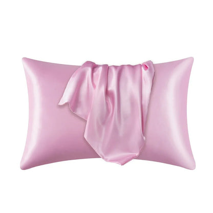 Nordic Silk Pillowcase – Luxury Satin Pillow Cover in White, Black, Grey, Khaki, Blue & Pink Bedding Decor
