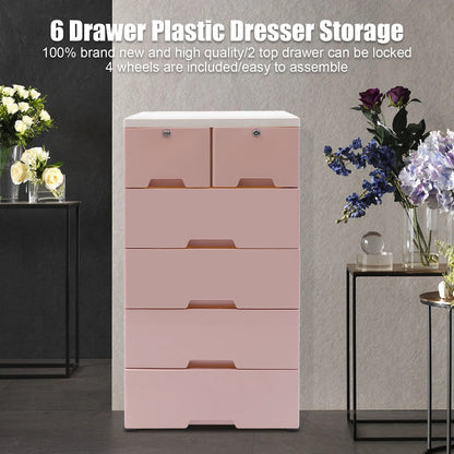 6 Drawer Plastic Dresser Storage Tower – Closet Organizer Unit for Bedroom, Home & Office