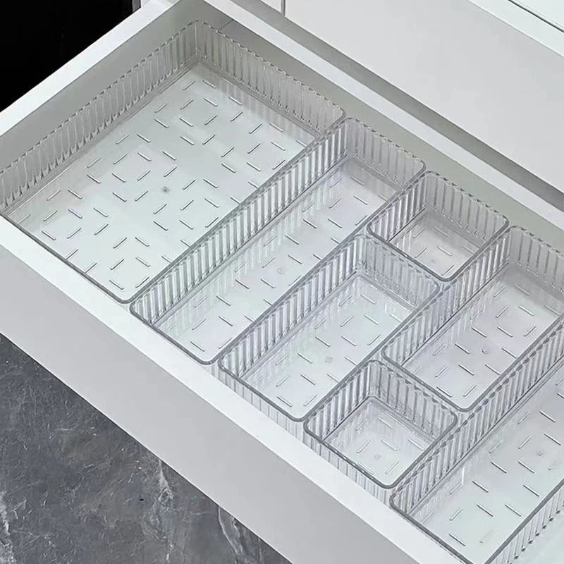 Stackable Acrylic Drawer Organizer – Adjustable Divider Trays for Cosmetics & Modular Makeup Storage