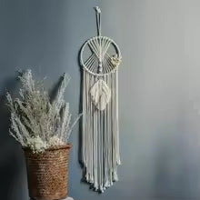 Macrame Dream Catcher Nordic Wall Tapestry – Bohemian Ramadan & Eid Mubarak Home Decor for Nursery & Room Decoration