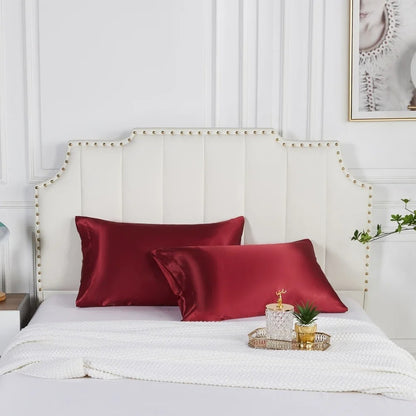 Nordic Silk Pillowcase – Luxury Satin Pillow Cover in White, Black, Grey, Khaki, Blue & Pink Bedding Decor