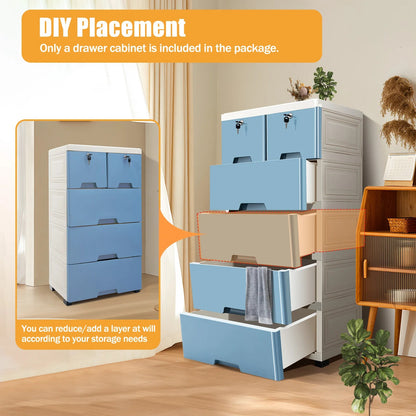6 Drawer Plastic Dresser Storage Tower – Closet Organizer Unit for Bedroom, Home & Office