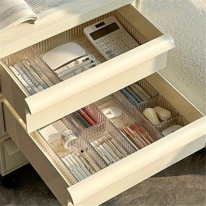 Stackable Acrylic Drawer Organizer – Adjustable Divider Trays for Cosmetics & Modular Makeup Storage