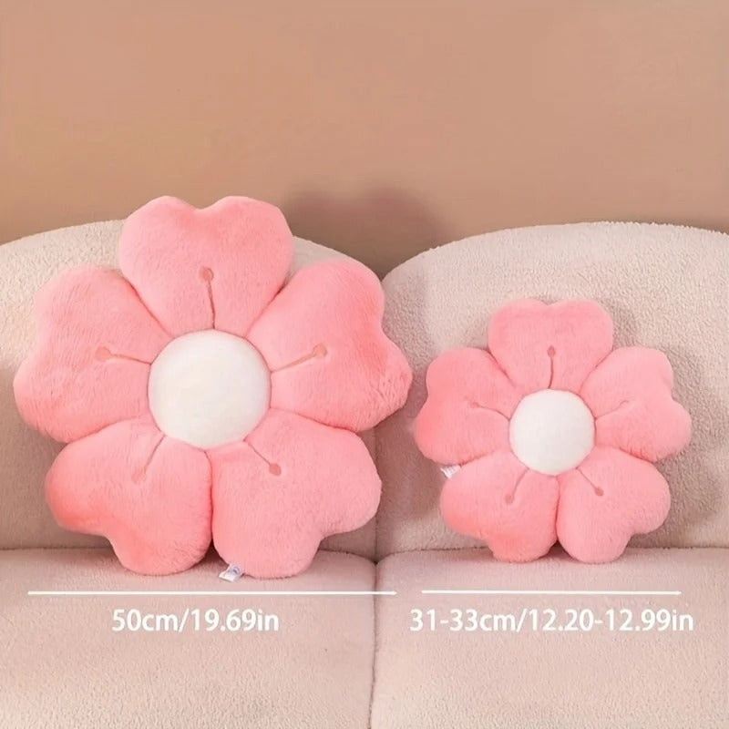 Soft Plush Daisy Flower Throw Pillow – Cozy White & Pink Floral Cushion for Bed, Sofa & Room Decor