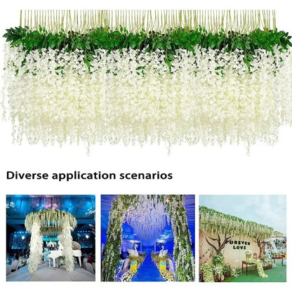 Artificial Wisteria Hanging Garland – Extra Long Thick Silk Vine for Wedding, Party & Home Decor