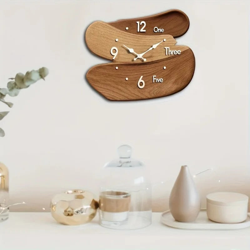 Wooden Wall Clock – Creative Wall Mounted Decorative Clock for Living Room & Home Decor