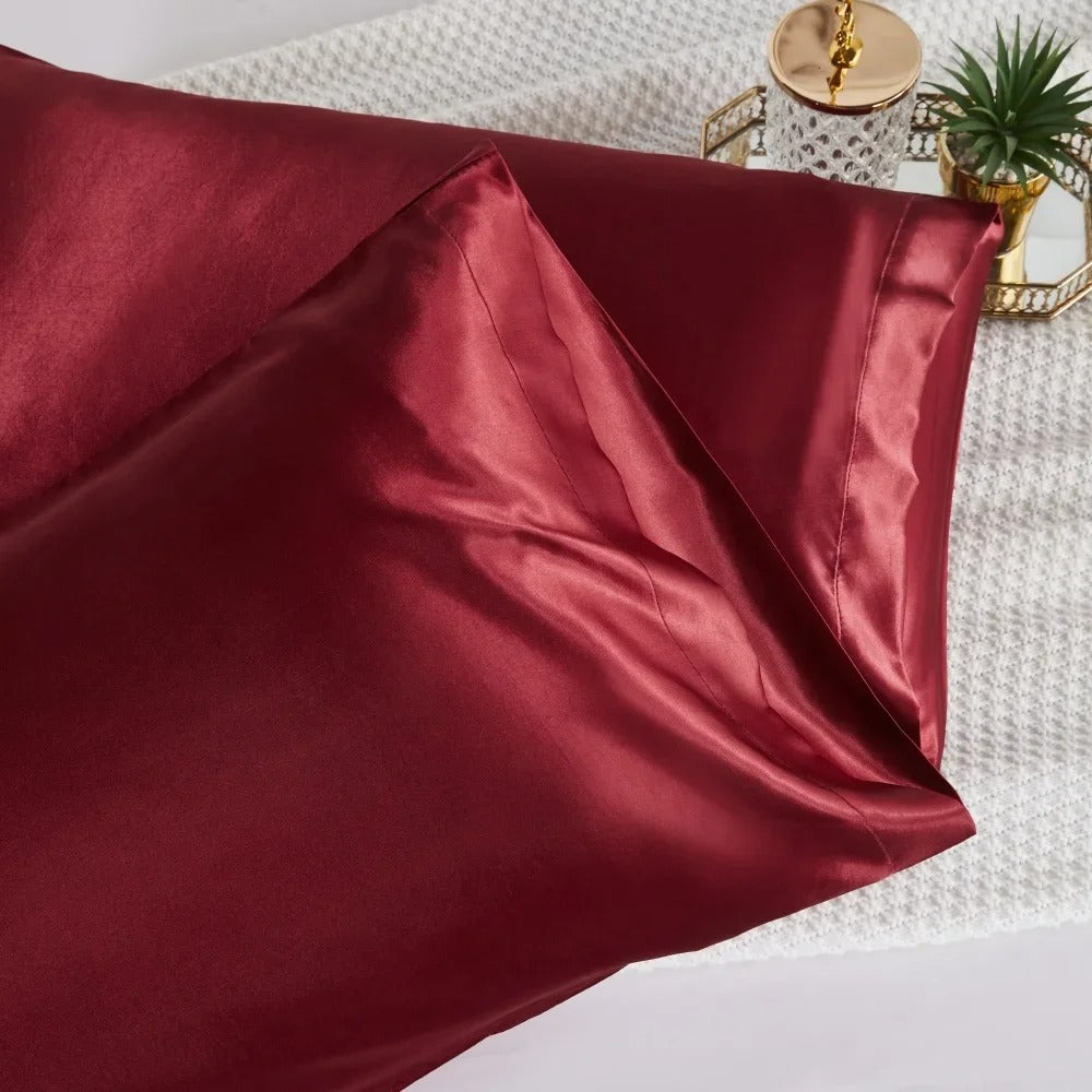 Nordic Silk Pillowcase – Luxury Satin Pillow Cover in White, Black, Grey, Khaki, Blue & Pink Bedding Decor