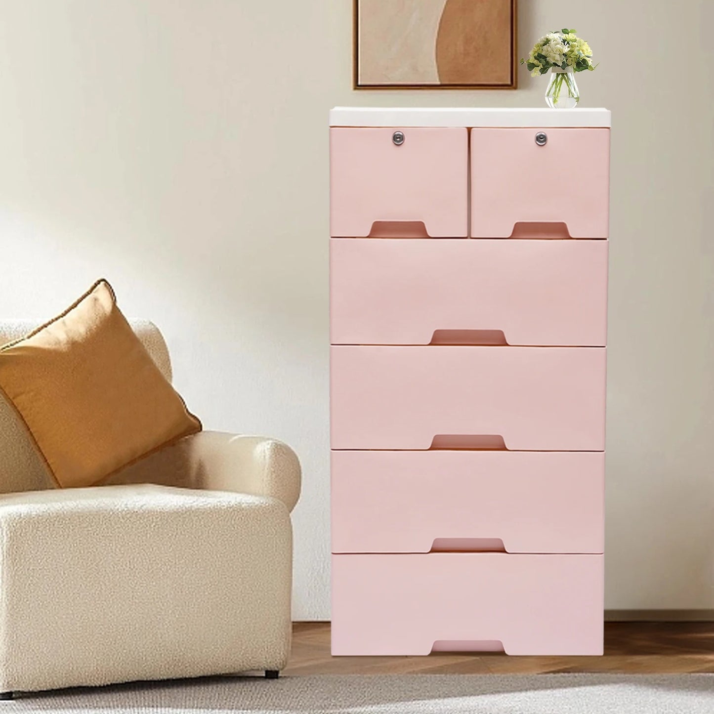 6 Drawer Plastic Dresser Storage Tower – Closet Organizer Unit for Bedroom, Home & Office