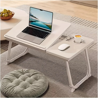 Portable Foldable Bed Table with Cup Holder – Sofa Tray, Breakfast Desk & Laptop Stand for Bed