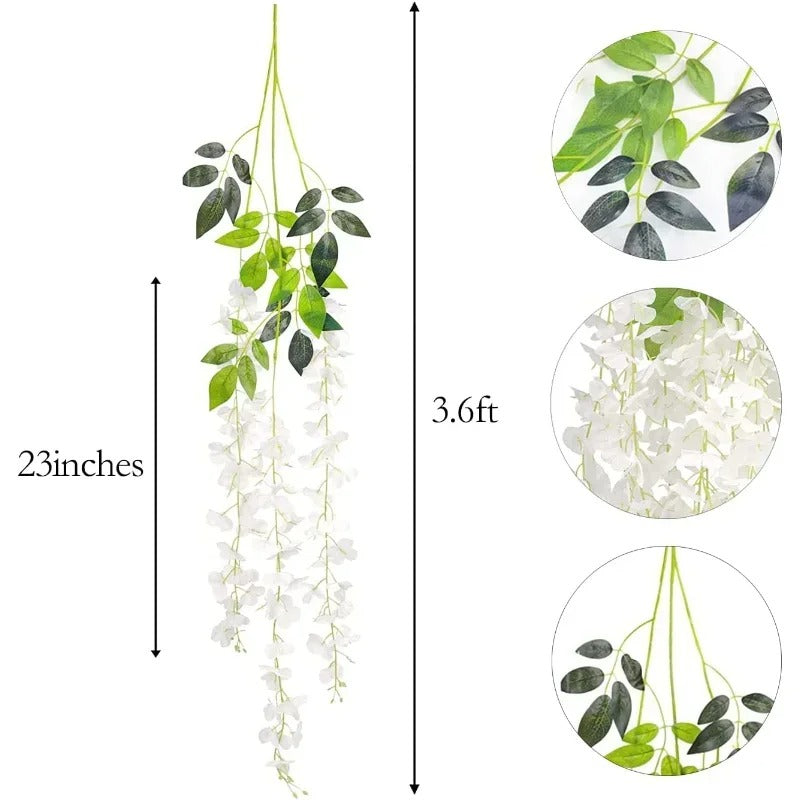 Artificial Wisteria Hanging Garland – Extra Long Thick Silk Vine for Wedding, Party & Home Decor