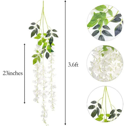 Artificial Wisteria Hanging Garland – Extra Long Thick Silk Vine for Wedding, Party & Home Decor