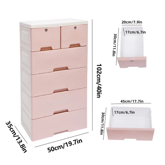 6 Drawer Plastic Dresser Storage Tower – Closet Organizer Unit for Bedroom, Home & Office