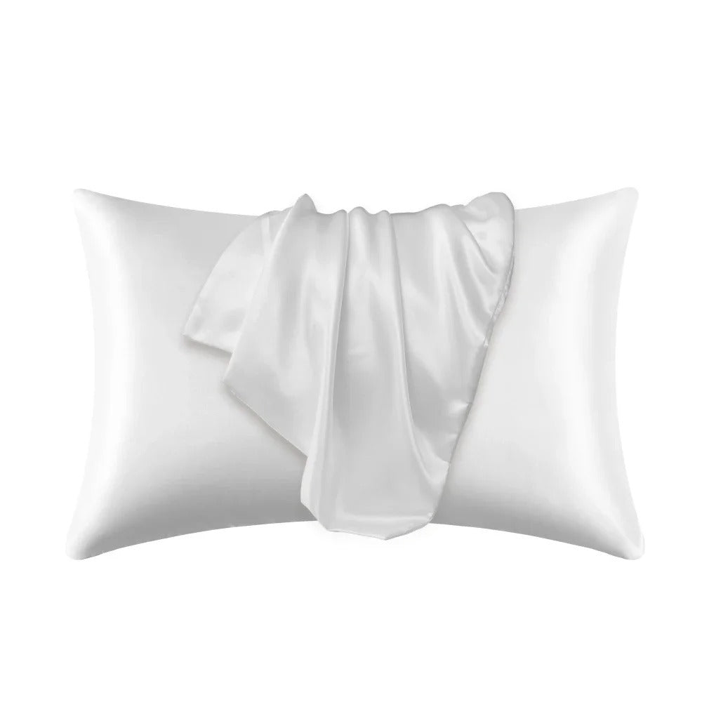 Nordic Silk Pillowcase – Luxury Satin Pillow Cover in White, Black, Grey, Khaki, Blue & Pink Bedding Decor
