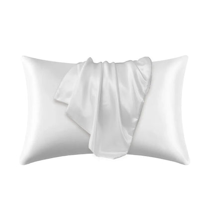 Nordic Silk Pillowcase – Luxury Satin Pillow Cover in White, Black, Grey, Khaki, Blue & Pink Bedding Decor