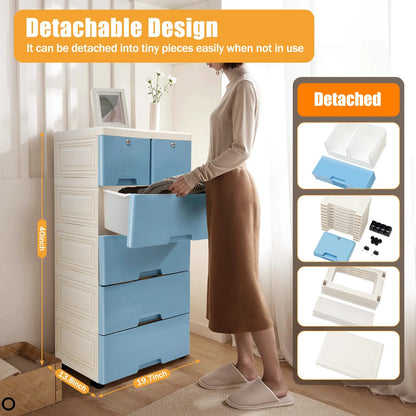 6 Drawer Plastic Dresser Storage Tower – Closet Organizer Unit for Bedroom, Home & Office