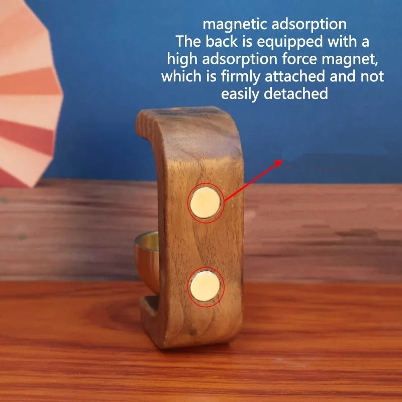 Dopamine Wooden Wind Chimes Wireless Doorbell – Walnut Copper Decorative Entrance Door Bell for Home Decor