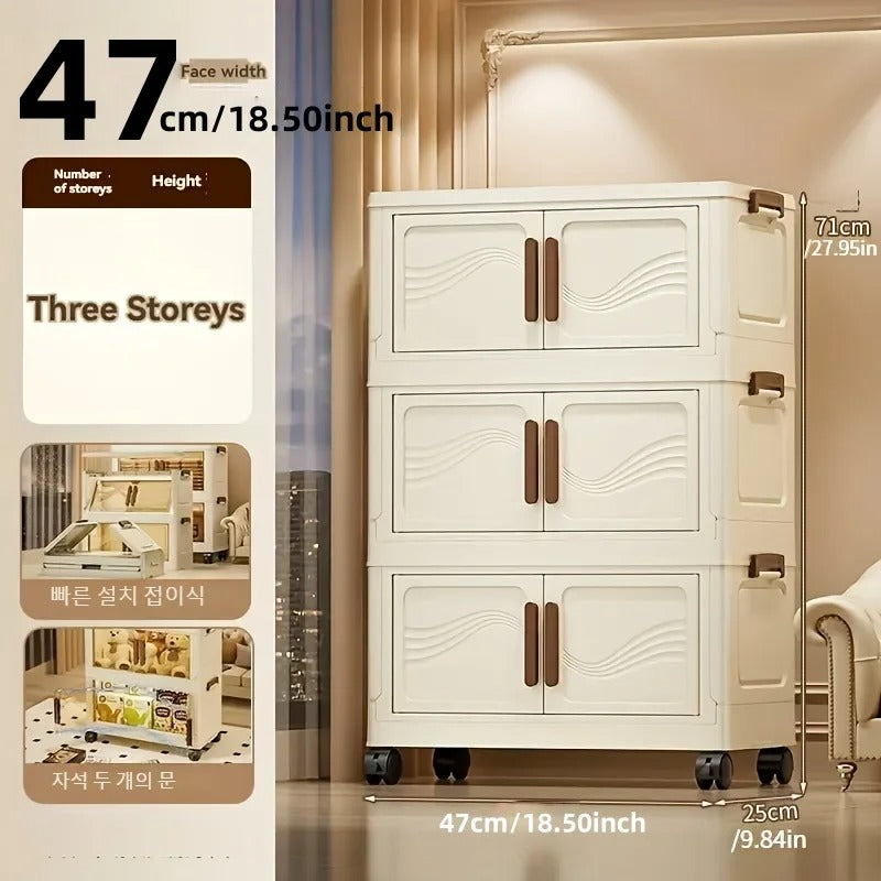 Foldable Storage Box with Clear Door – Collapsible Organizer for Clothes, Books & Toys