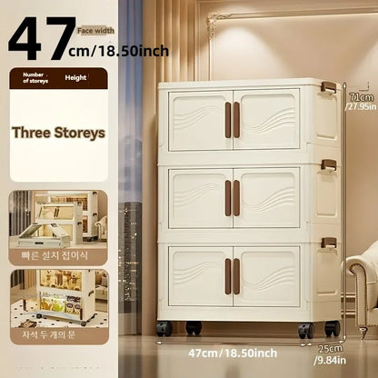 Foldable Storage Box with Clear Door – Collapsible Organizer for Clothes, Books & Toys